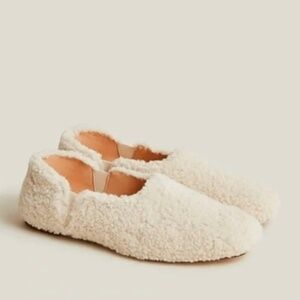 NWOT J Crew Shearling Sherpa Flats Size 6